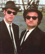 Dan Aykroyd and John Belushi as the Blues Brothers