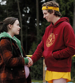 Ellen Page (Juno) and Michael Cera (Bleeker) in the movie Juno